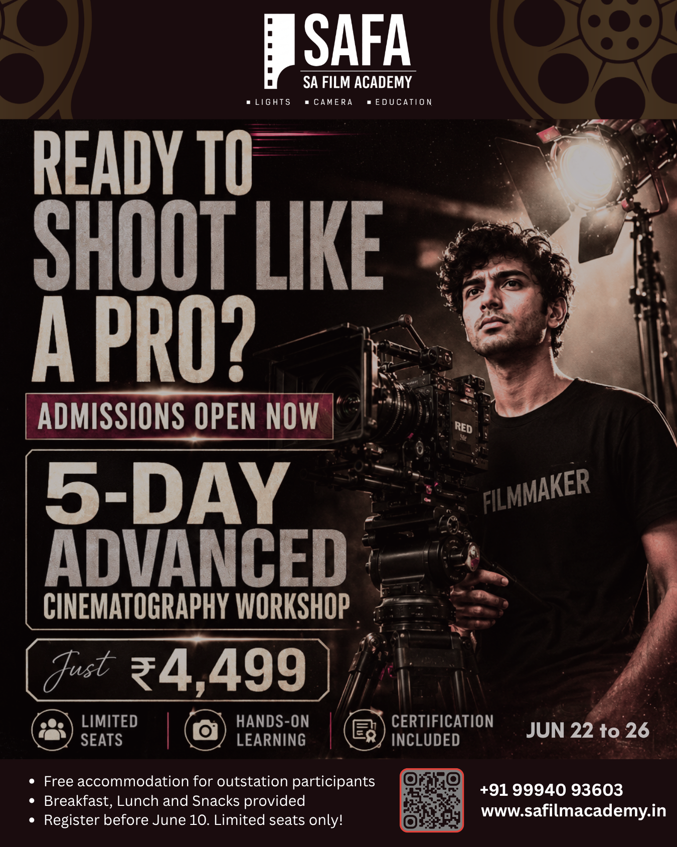 SAFA Cinematography Courses in Chennai