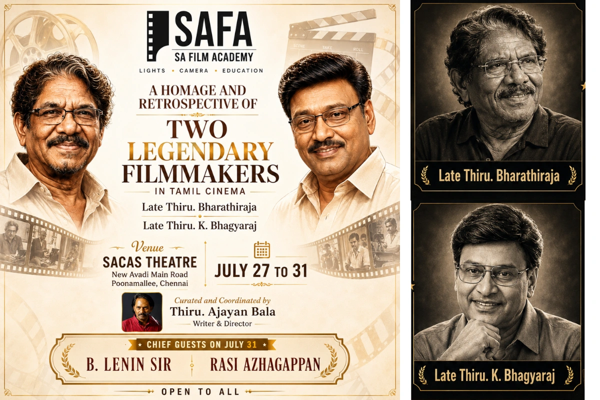 Tamil Cinema Tribute Event Featuring National Award-Winning Editor B. Lenin and Filmmaker C. Rasi Azhagappan by SA Film Academy