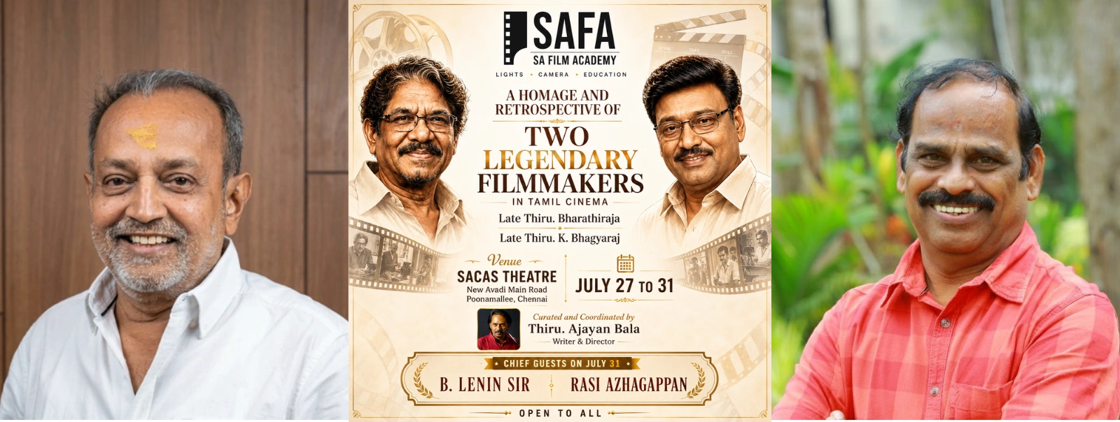 Tamil Cinema Tribute Event featuring B. Lenin and C. Rasi Azhagappan at SA Film Academy