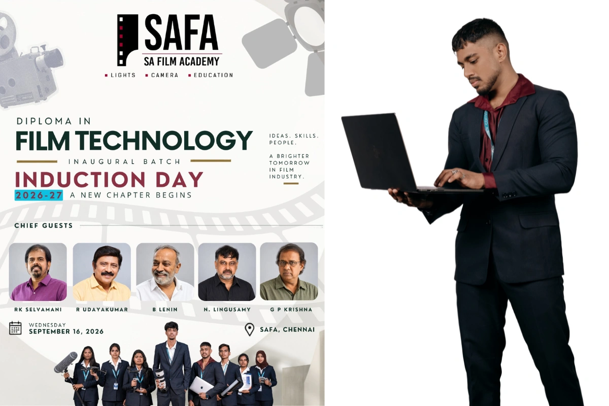 SA Film Academy welcomes its inaugural 2026-27 Diploma in Film Technology batch on September 16, 2026, with five distinguished personalities from Indian cinema.