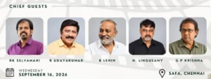 Official poster for the Diploma in Film Technology Induction Day at SA Film Academy, Chennai, marking the beginning of the inaugural 2026-27 batch.